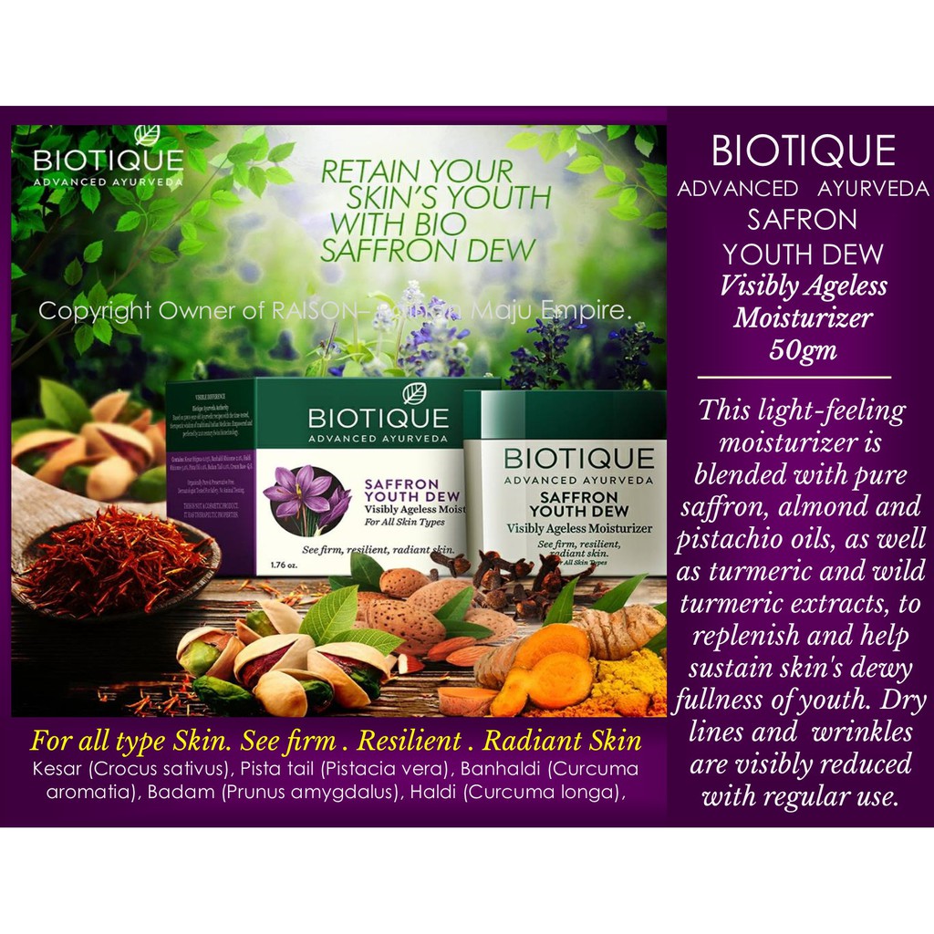biotique advanced ayurveda bio saffron youth dew