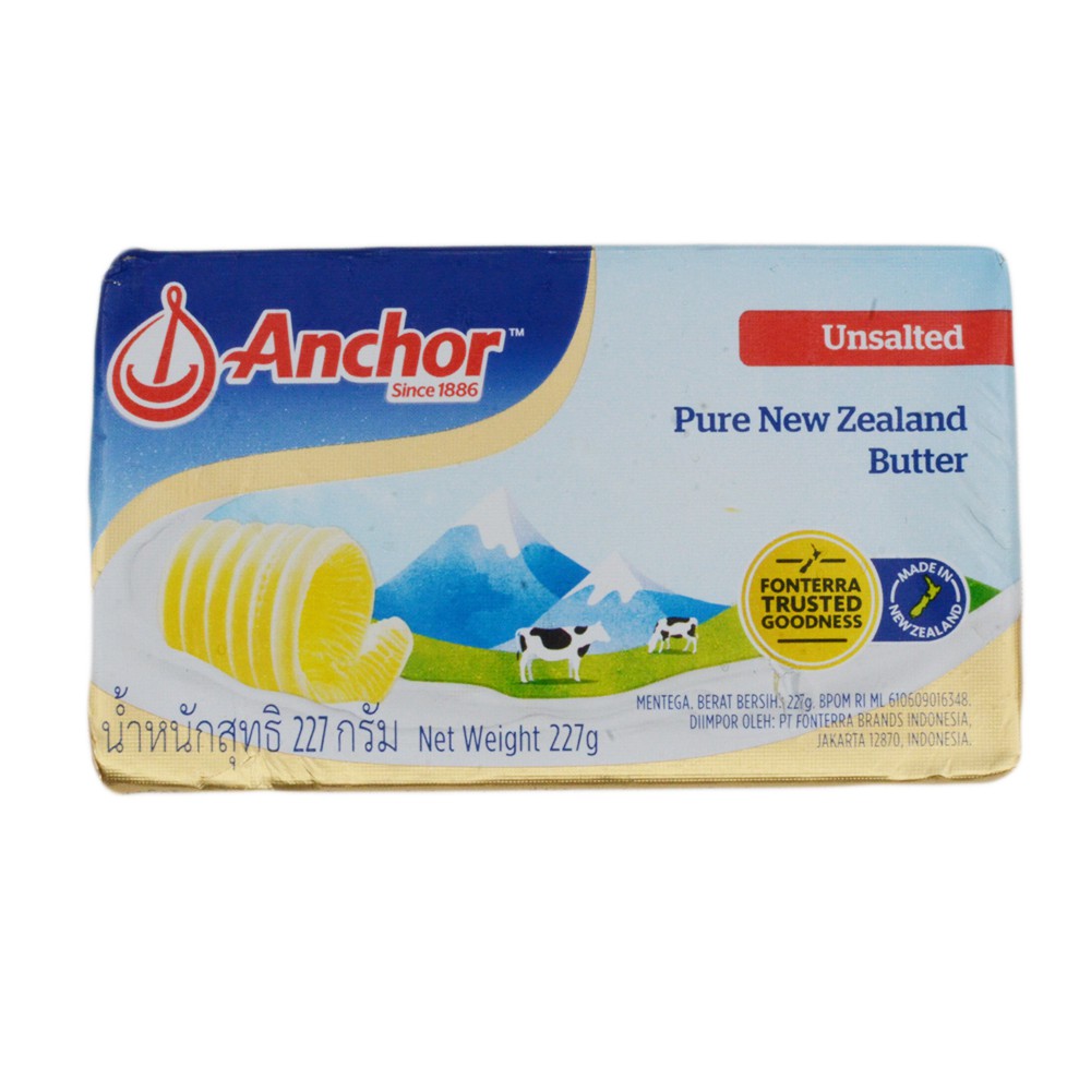 ANCHOR BUTTER UNSALTED- 227GM | Shopee Malaysia