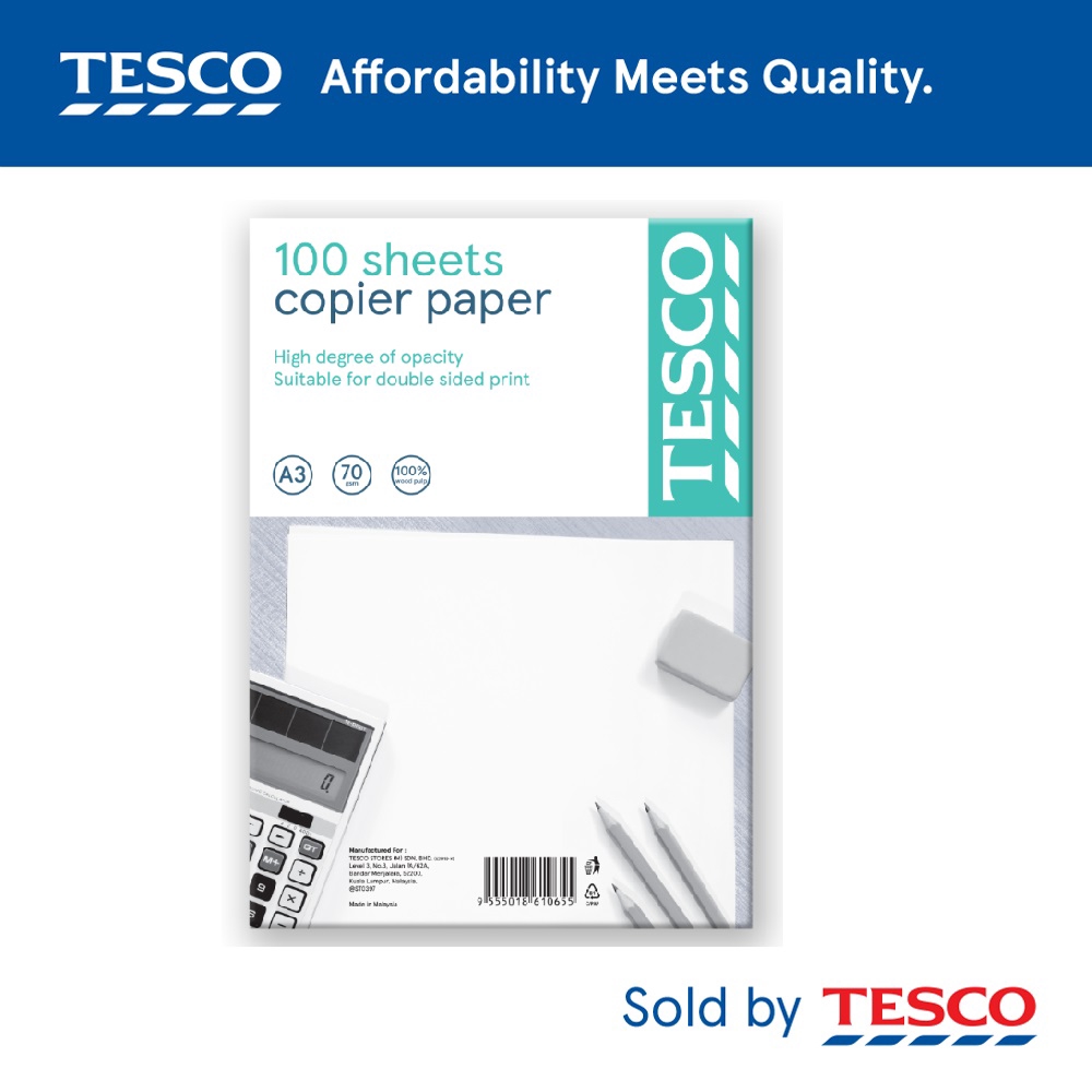 Tesco A3 Copier Paper (70g/100's) Shopee Malaysia