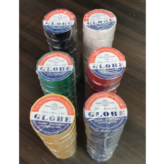 (10 pcs per set) Globe PVC Tape / PVC Insulation Tape / Strong Adhesive