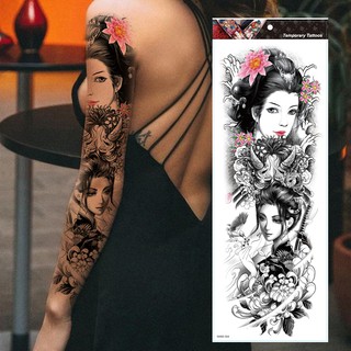 Large Arm Sleeve Tattoo Tiger Skull Owl Waterproof Temporary Tatto Sticker Fox Lion Body Art Full Fake Tatoo Women Men Shopee Malaysia