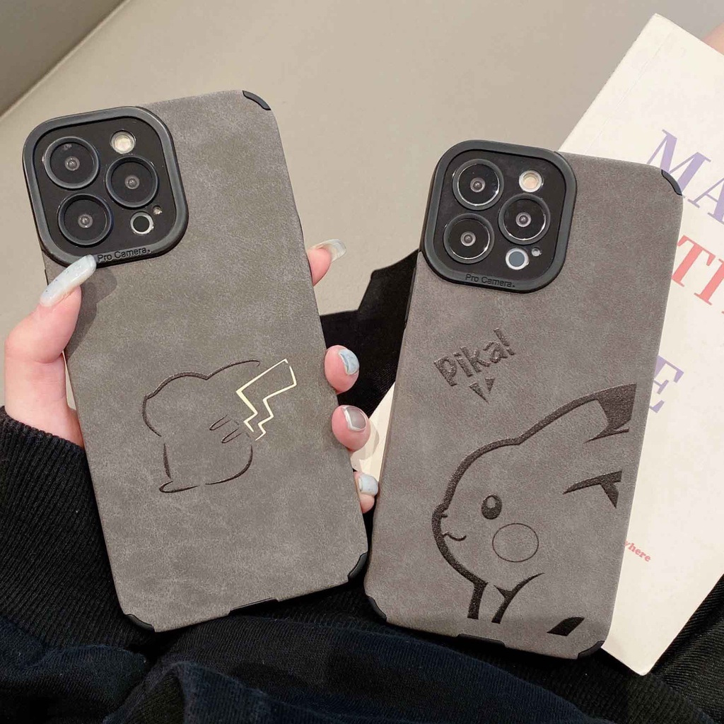 Luxury iPhone Case Cartoon Pika Soft Suede Phone Cover for iPhone 14ProMax 13 12Pro 11Promax XSMAX XR 7P/8P