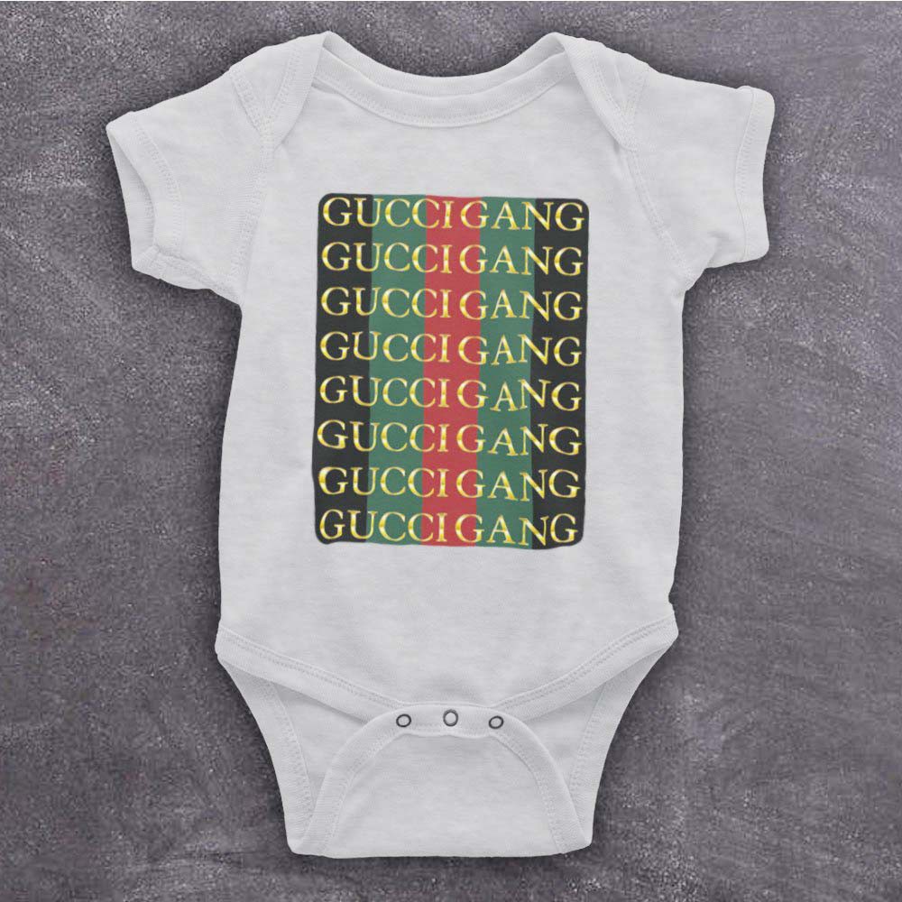 Gucci Gang Toddler Climbing Bodysuit Colorful Print Baby Climbing Short Sleeve Romper Shopee Malaysia - gucci gang shirt roblox