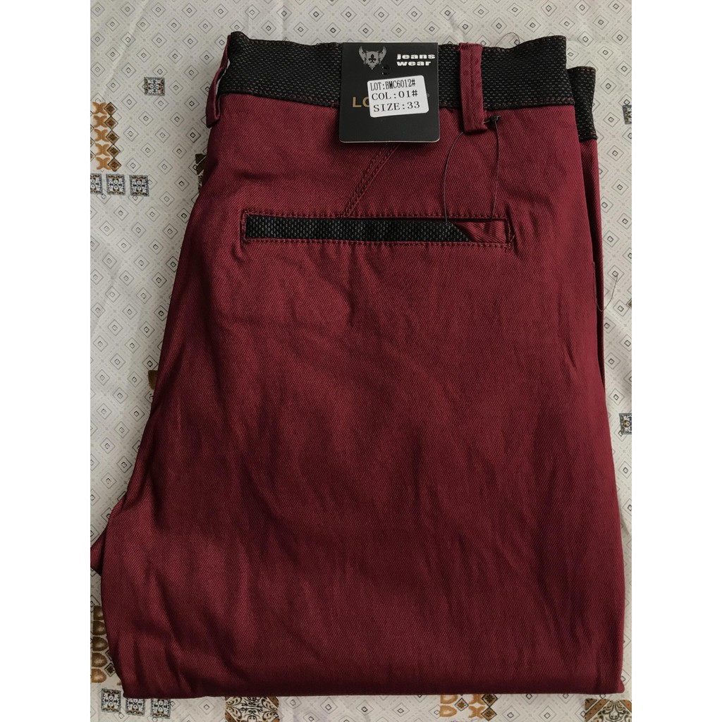 red colour jeans
