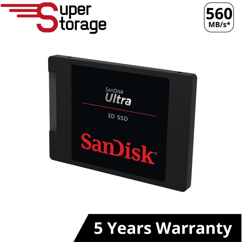 Sandisk Ultra 3d Ssd 250gb 500gb 1tb 2tb 3d Nand Ncache2 0 2 5 Sata Iii Max 560mb S Shopee Malaysia