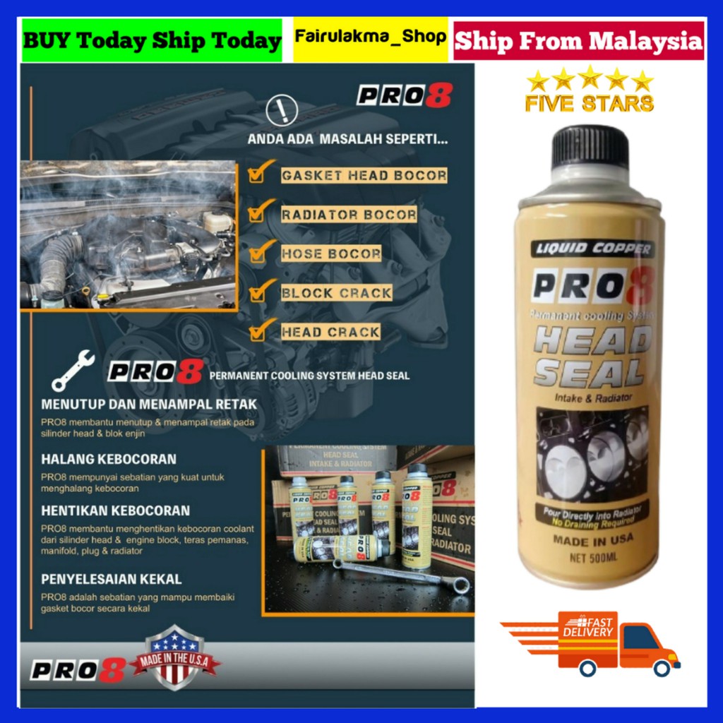 Pro 8 Head Seal Permanent Cooling System Head Seal Perjagaan Kereta Dan Engine Ready Stock Pos Hari Ini Product Viral Shopee Malaysia