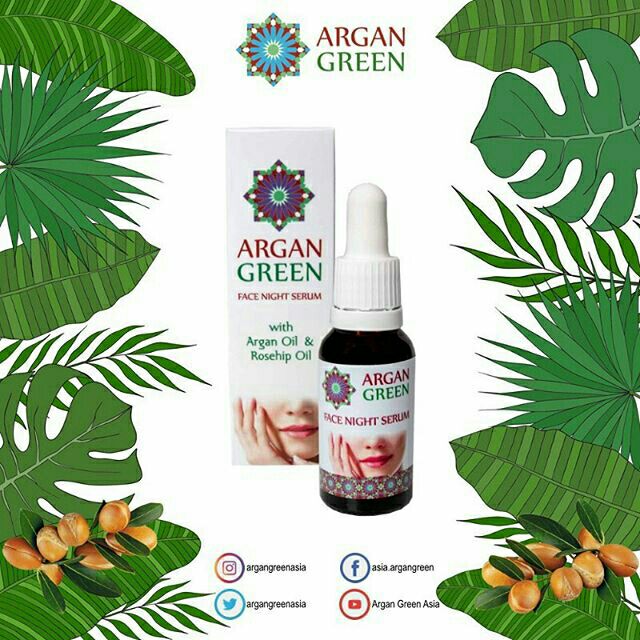 argan green face night serum