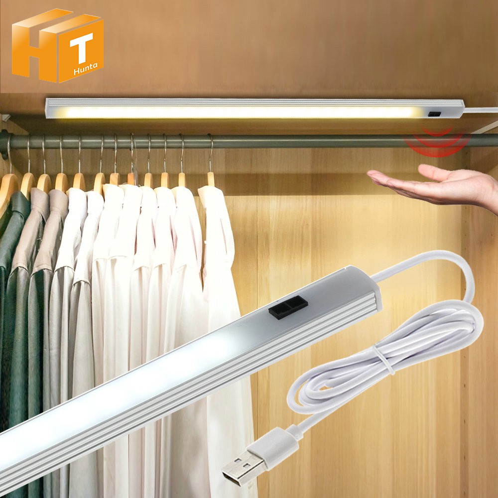 USB LED Sensor Light Bar Hand Wave Light Tube Energy Saving High Lumen Night Light Cabinet Kitchen Wardrobe LED Strip Lights Bedroom Desk Reading Lamp