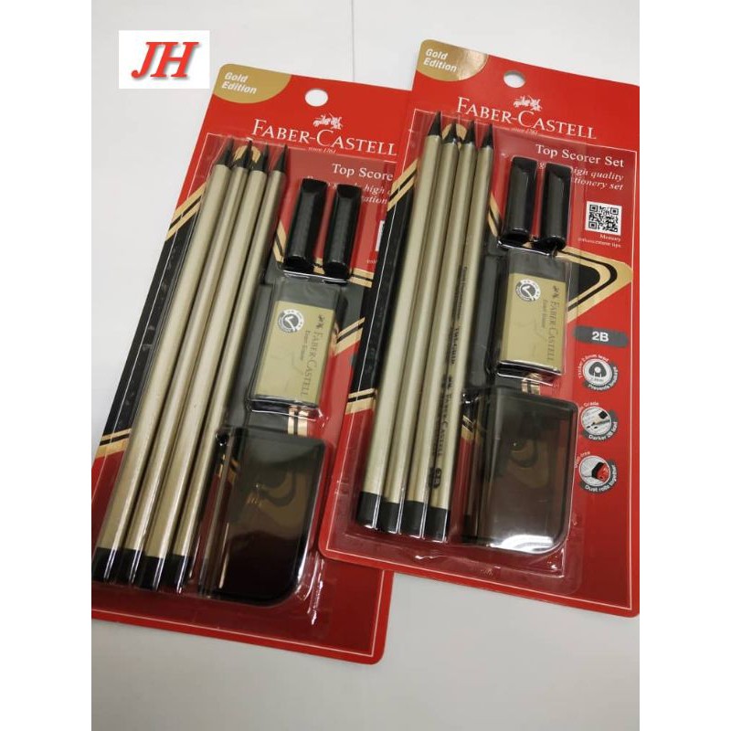 JOO HUAT Gold Edition Faber Castell Top Scorer Set 2B Tri Grip Pencil 212143