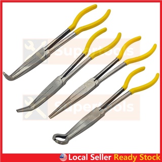 11 Inch Reach 45 Degree Bent Needle Long Nose Pliers Cross Cut Top Quality 6 Pk