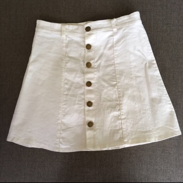 white button skirt