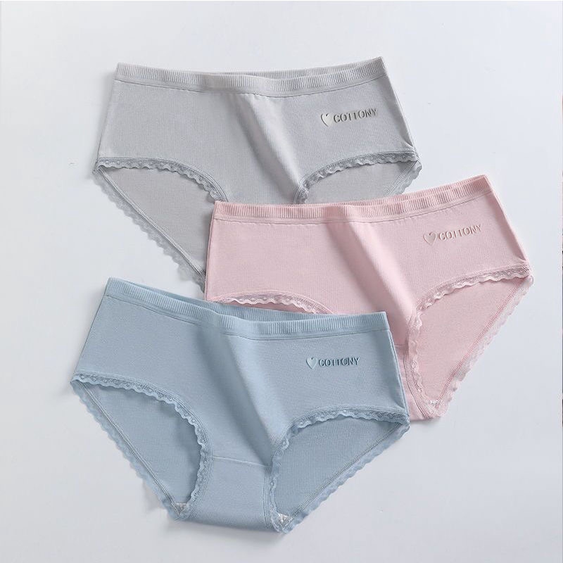 Ready Stock Panties Small Cute Panties Sexy Briefs Pure Cotton Panties Female Traceless 8025