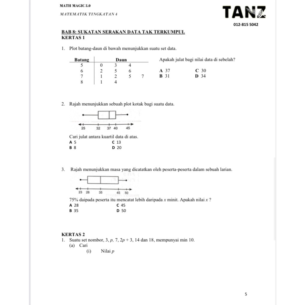 Modul Video Bab 1 10 Matematik Tingkatan 4 Kssm Shopee Malaysia