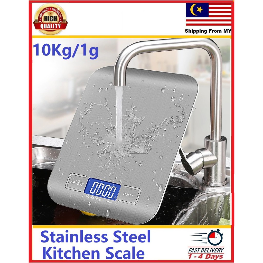 10kg/5Kg OZ/ML/G Kitchen Scale Stainless Steel Weighing Scale Food Diet Postal Balance Measuring Tool USB Kitchen Scale