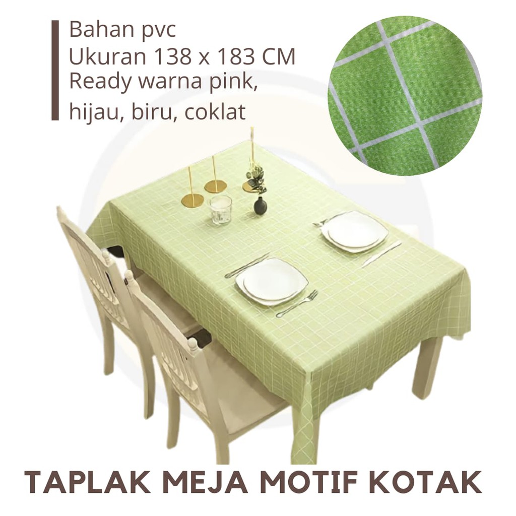 Pvc Plastic Tablecloth Plaid Waterproof Placemats (waterproof) Shopee