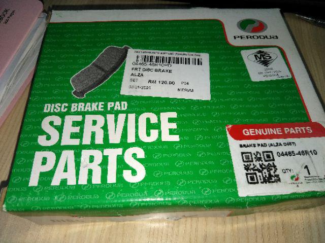 ALZA OLD ONLY FRONT BRAKE PAD ORIGINAL PERODUA  Shopee 