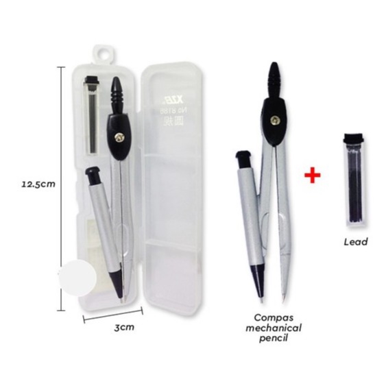 Drawing Compass Mechanical Pencil + Lead no8186 (1s/PCS) any brand