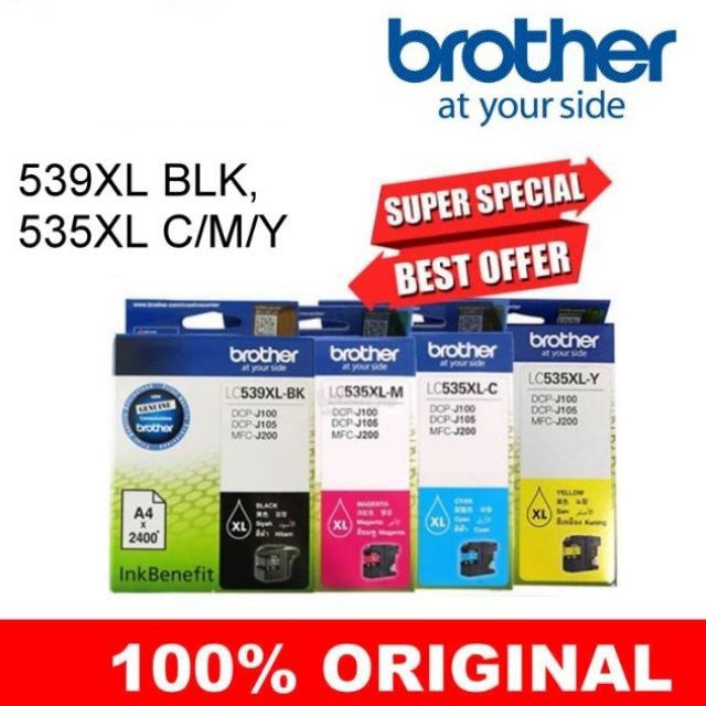 ORIGINAL BROTHER LC539XLBK LC535XLC LC535XLM LC535XLY Ink Cartridge