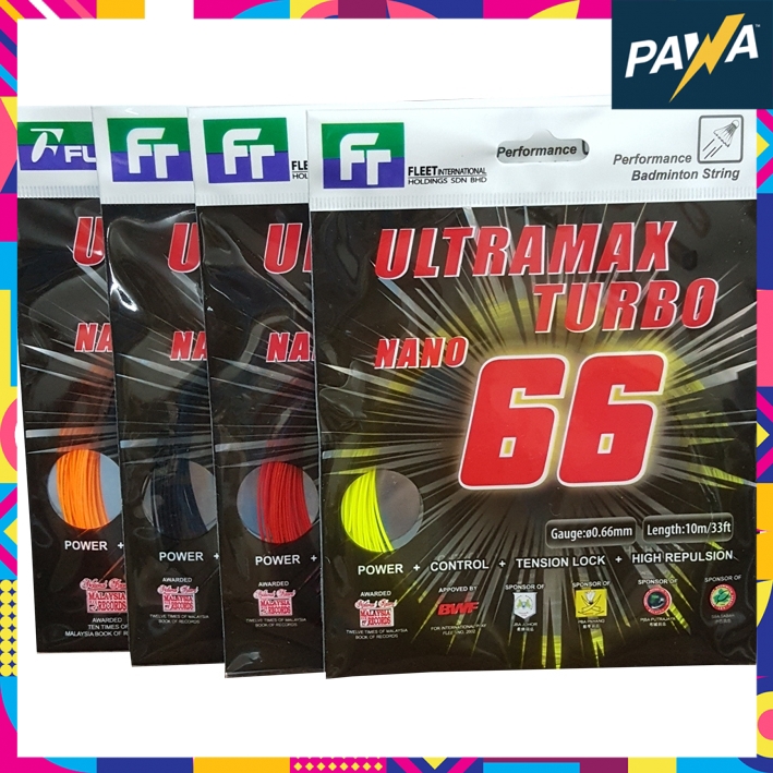 Fleet Felet Ultramax Turbo Nano 66 Performance Badminton String ...