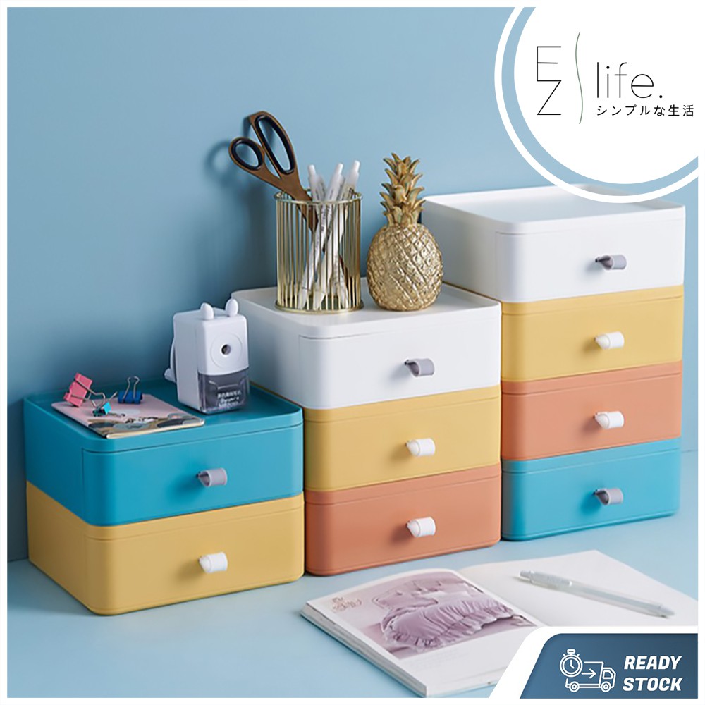 Japanese Style Drawer Storage Box Stackable Desk Organizer Stationery