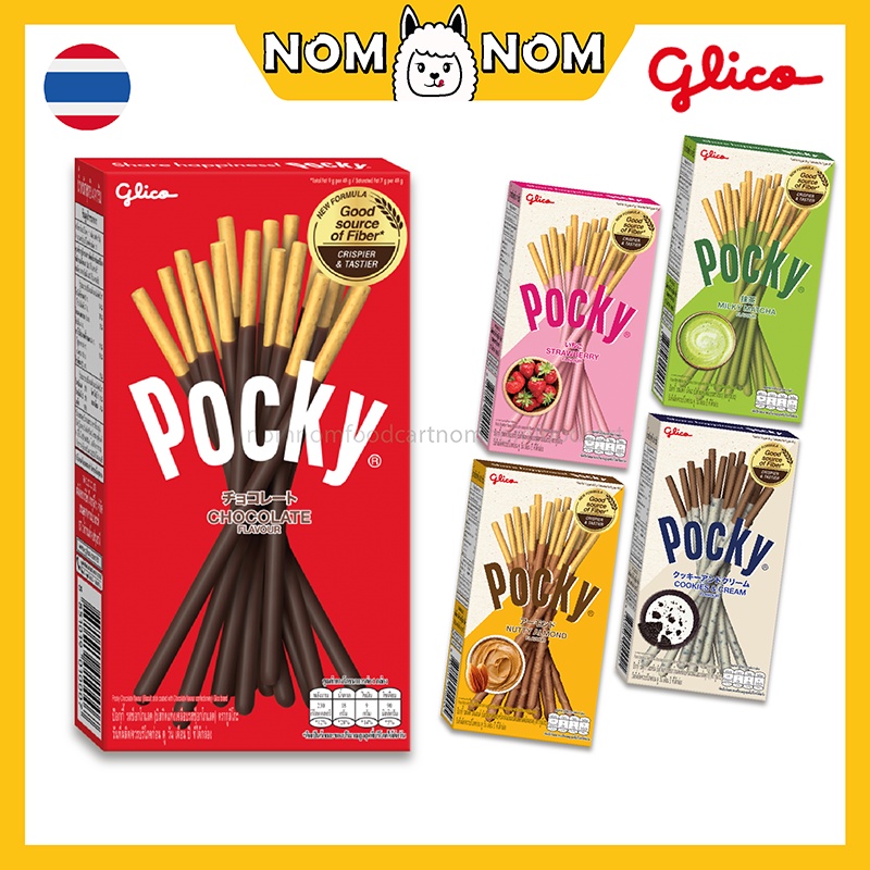 Thailand GLICO Pocky Biscuit Sticks 39g~49g Chocolate/Cookies & Cream/Matcha/Strawberry/Nutty Almond