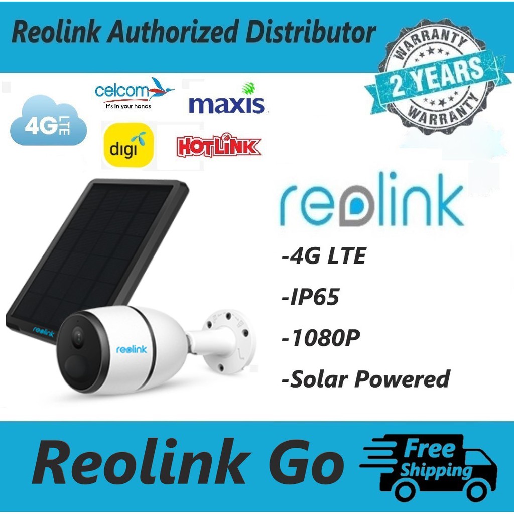 Reolink Go Wireless 4G LTE SIM Card IP Security CCTV Battery Powered Camera + Solar Panel