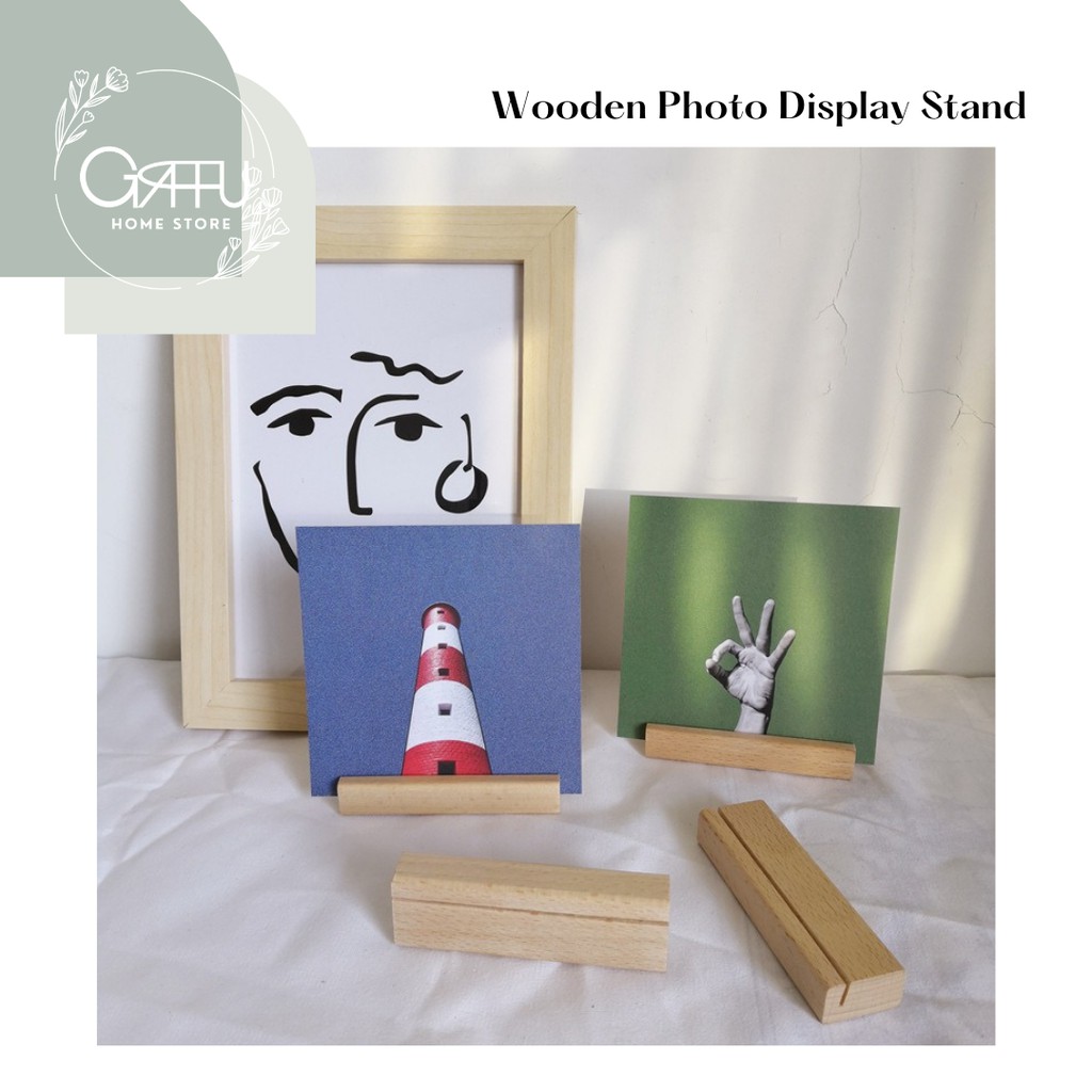 Wooden Photo Frame Display Stand Calendar Memo Picture Postcard