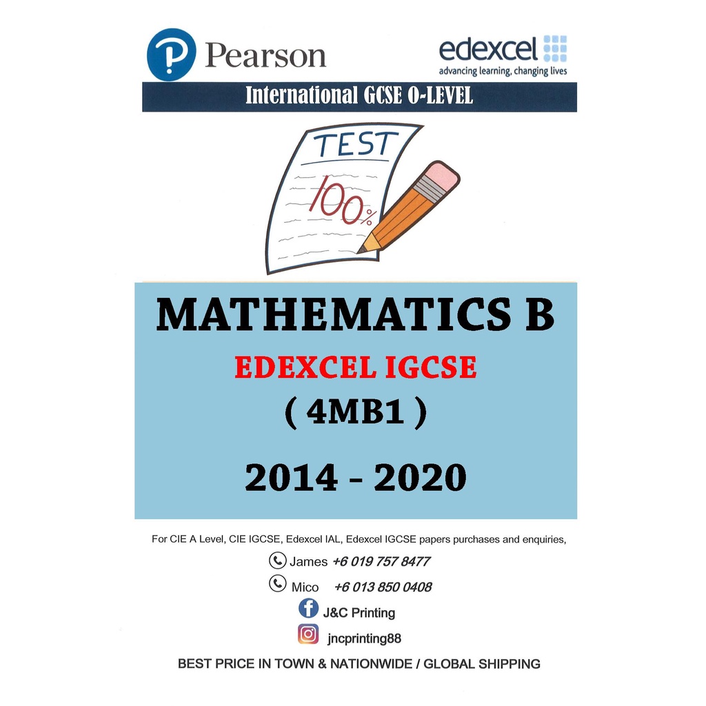 Edexcel Igcse O-Level Mathematics B-4MB1 PAPER 1,2 | Shopee Malaysia