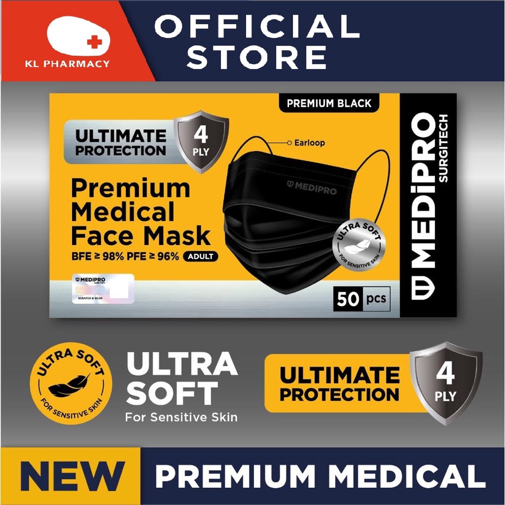 [BLACK / DENIM BLUE 4PLY ULTRA SOFT] MEDIPRO SURGITECH PREMIUM 4PLY