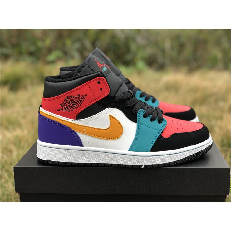 mid bred multi color jordan 1