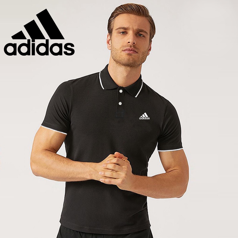 adidas originals stand collar t shirt navy