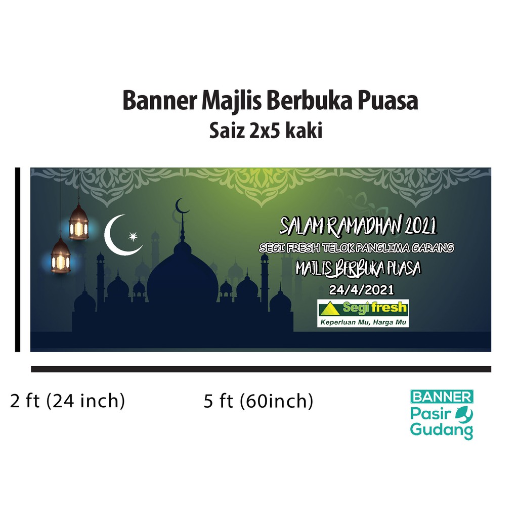 Banner Majlis Berbuka Puasa / saiz 2x5ft / Ramadhan Kareem | Shopee