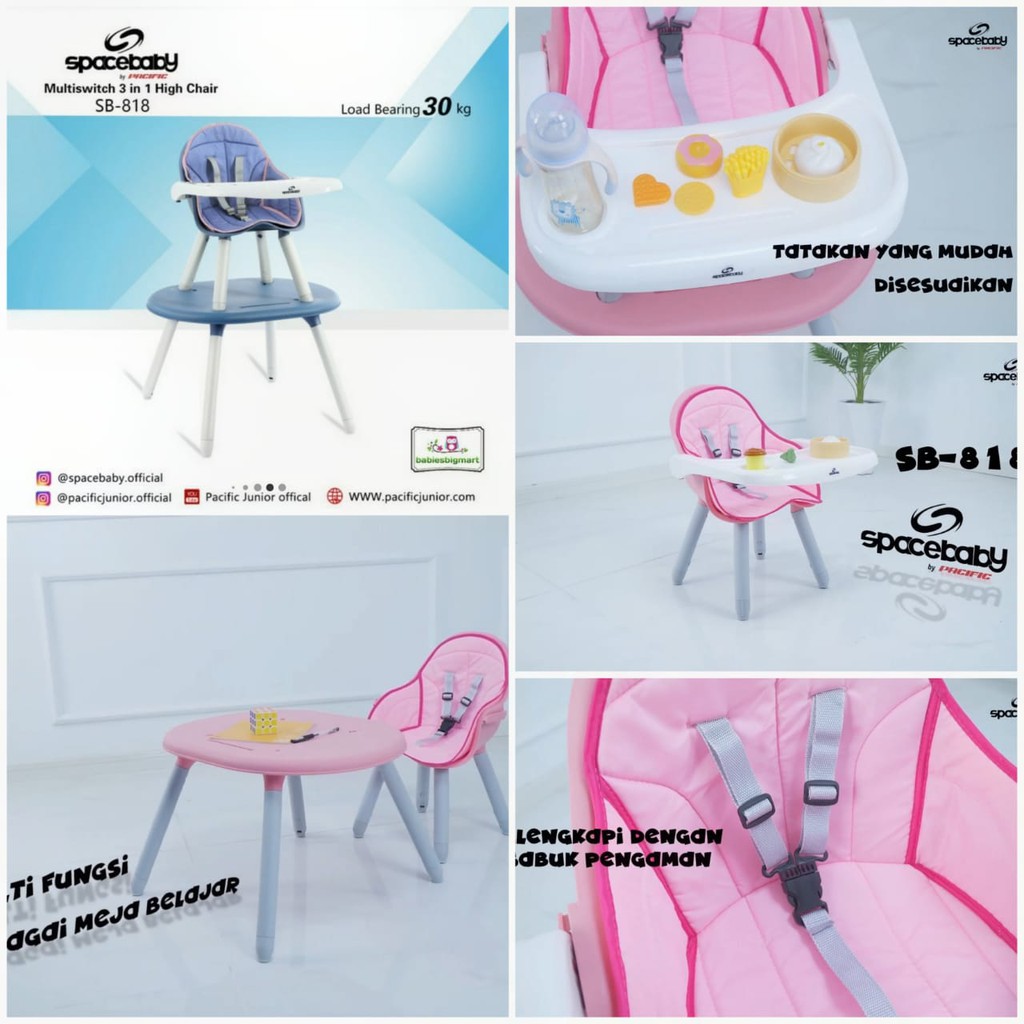 High Chair Spacebaby SB 818 Multi Switch 3 in 1 Baby Dining Chair Shopee Malaysia