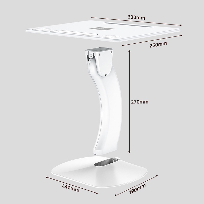 OATSBASF Transparent Reading Holder with LED Light Ins Acrylic Laptop Stand Folding Small Table