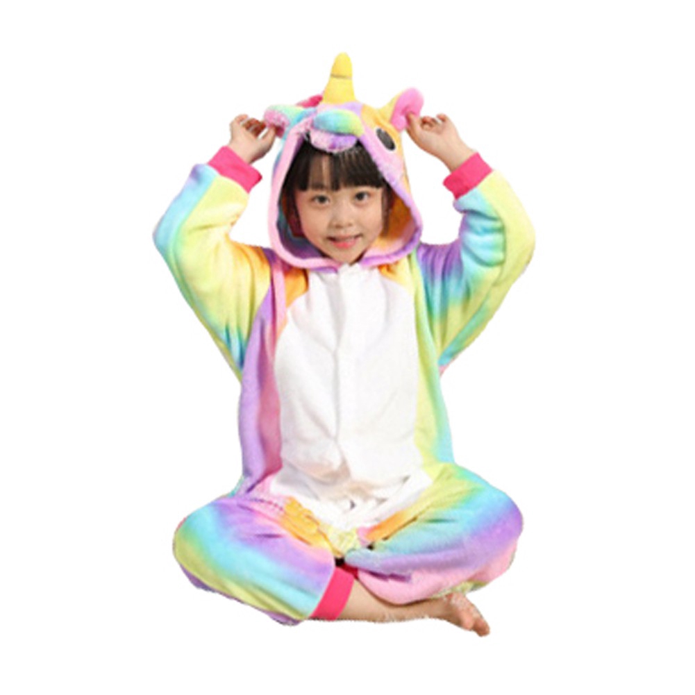 DUOLIFU Boys Girls Winter Hoodie Onesies Pajamas Jumpsuits Kids Cosplay Sleepwear Costume 