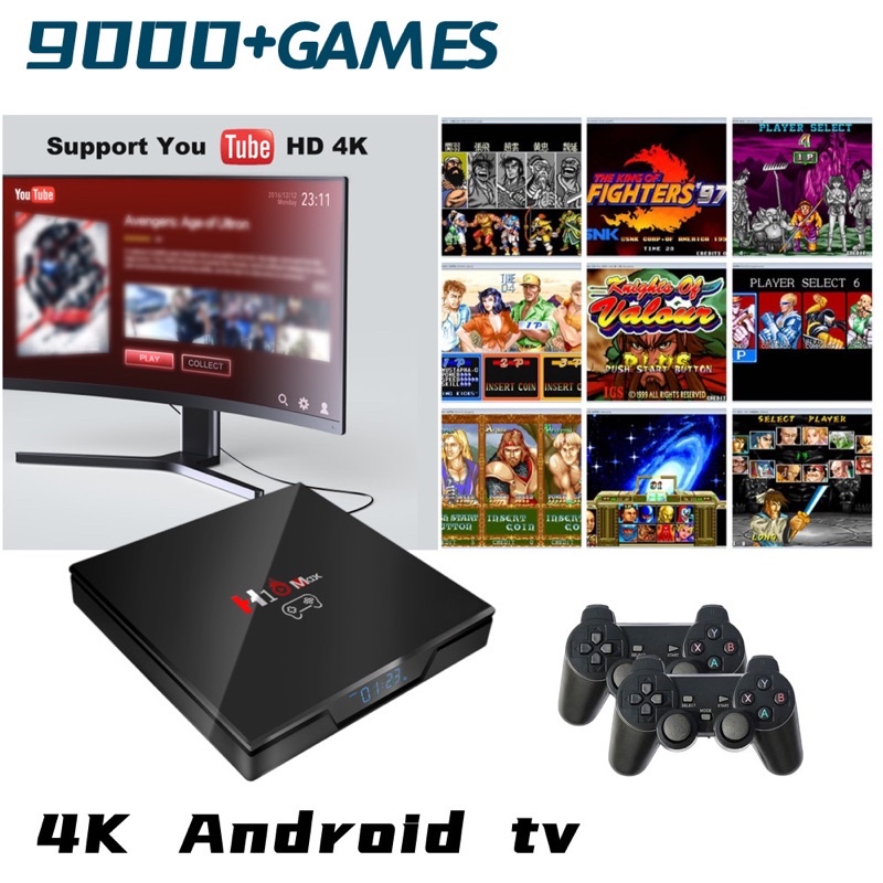 🔥READY STOCK 🔥Android TV Box + TV Game Box 9000Retro Classic Gaming Console arcade playstation psp Game mario box video