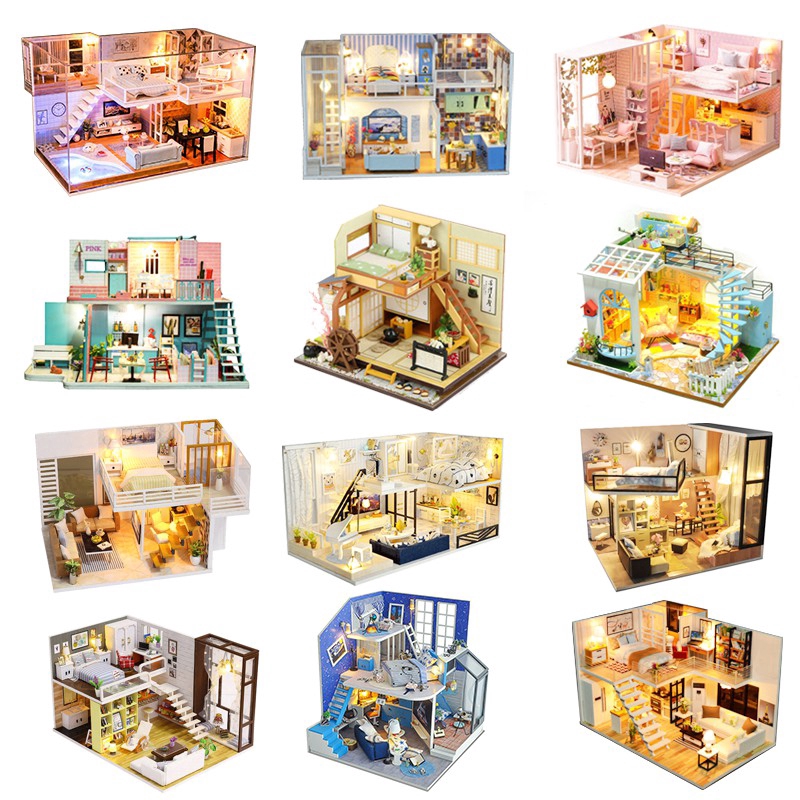 Cutebee Diy Dollhouse Miniature Kit with Furniture, Handcraft House