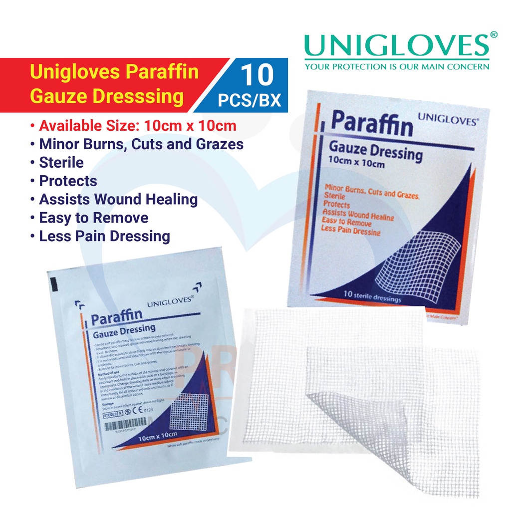 Unigloves Paraffin Gauze Dressing 10pcs/box 10cm x 10cm Shopee Malaysia