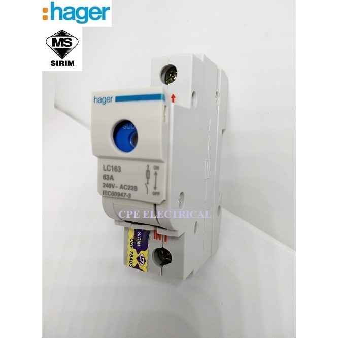HAGER 63A 1P / 1P + NEUTRAL Switch Fuse Main Switch Shopee Malaysia