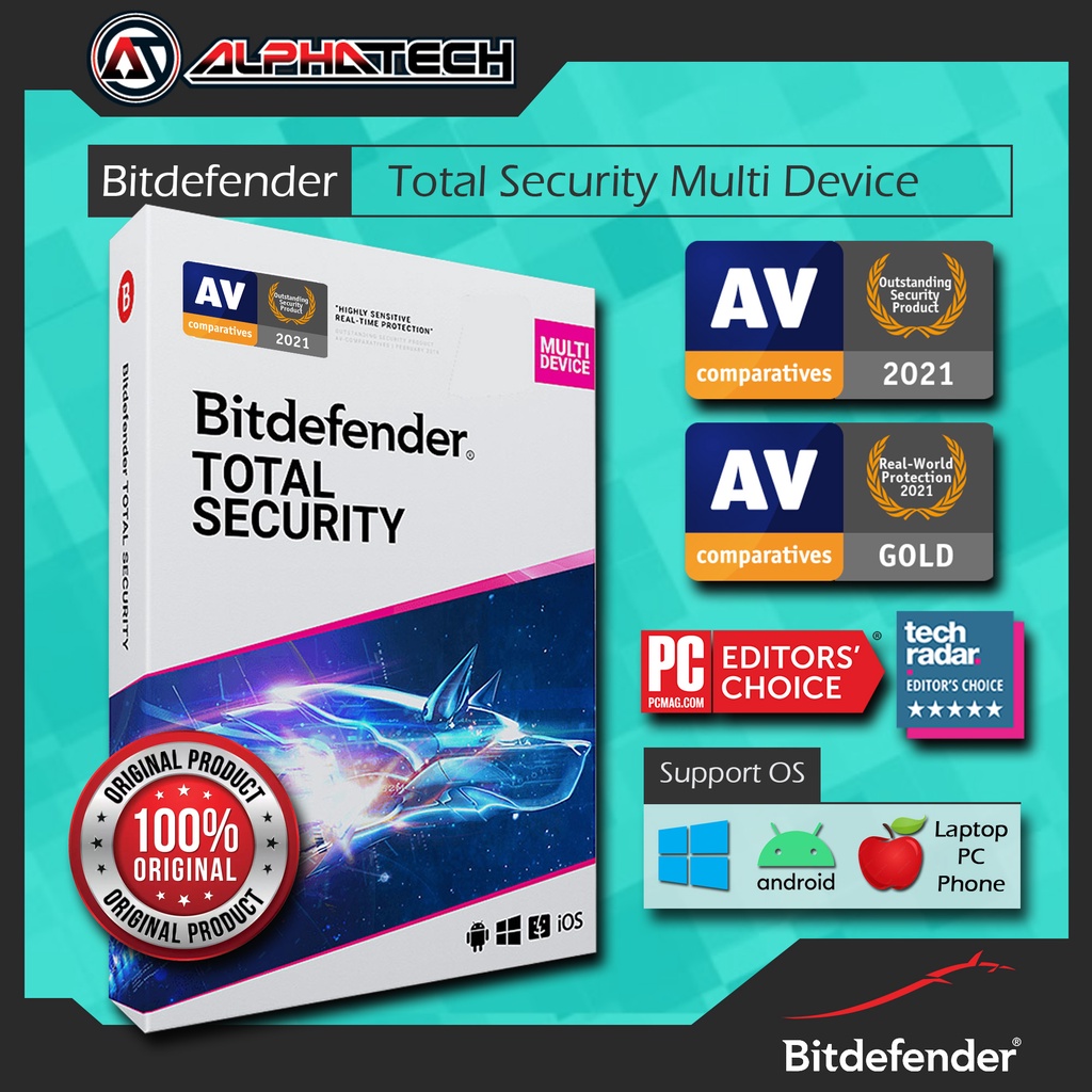 Bitdefender Total Security 2023, Support Windows, macOS, Android & iOS