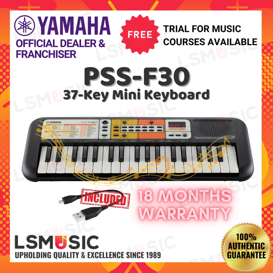 YAMAHA PSSF30 37Key Portable Electronic Keyboard Piano Mainan Murah
