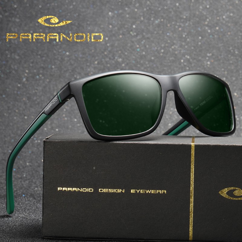 PARANOID Polarized Sunglasses Men Brand Design Square Mirror Luxury Vintage