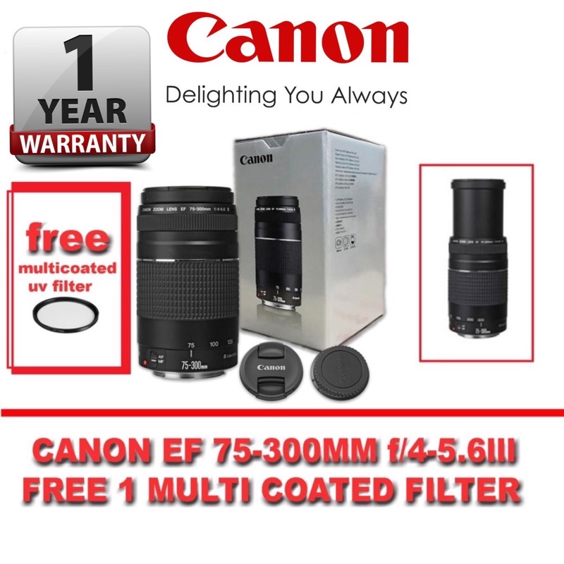 Canon Ef 75 300mm Iii F 4 5 6 Telephoto Canon Zoom Lenses Ef Efs Full Frame Lens Shopee Malaysia