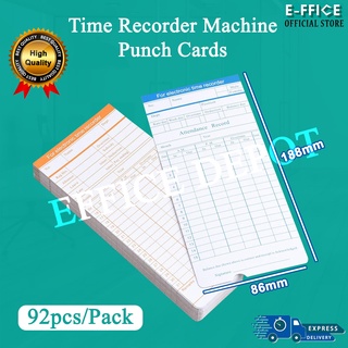 Time Recorder Punch Card (92pcs/pack)