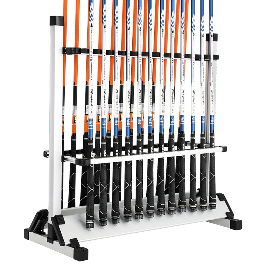 24 12 Slots Fishing Rod Rack Holder Aluminum Alloy Fishing Rod Pole Bracket Display Stand Organizer Fishing Tackle W5 Shopee Malaysia