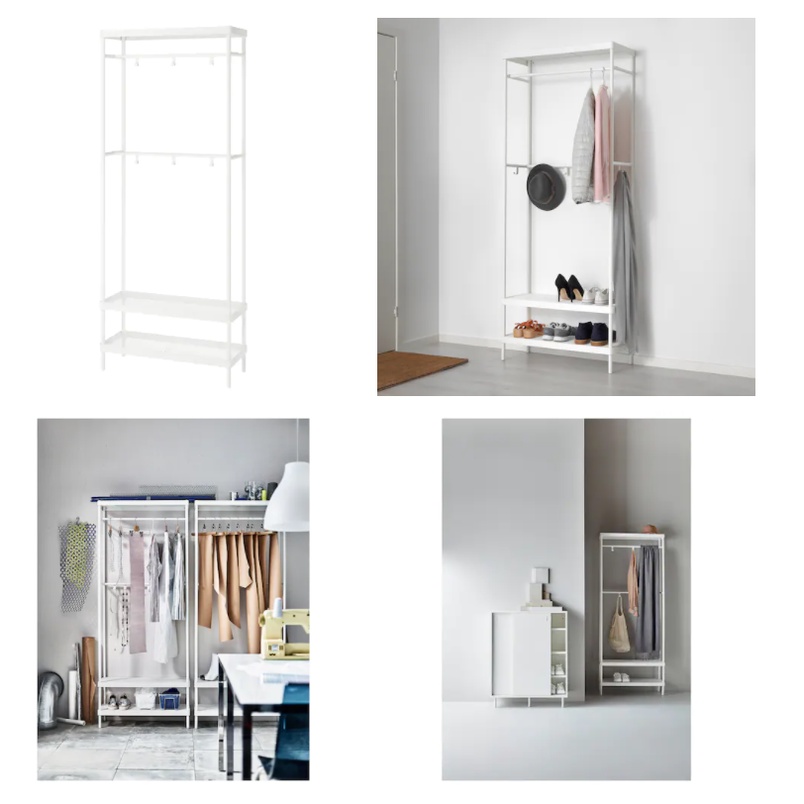 MACKAPAR Coat Rack With Shoe Storage, Clothes Rack with Shoe Rack and