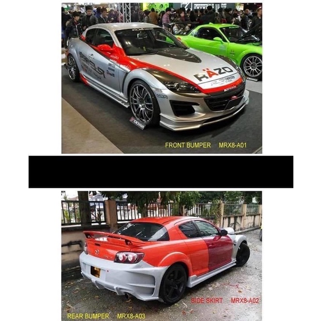 Mazda rx8 rx 8 amemiya bodykit body kit frokt side rear bumper skirt ...