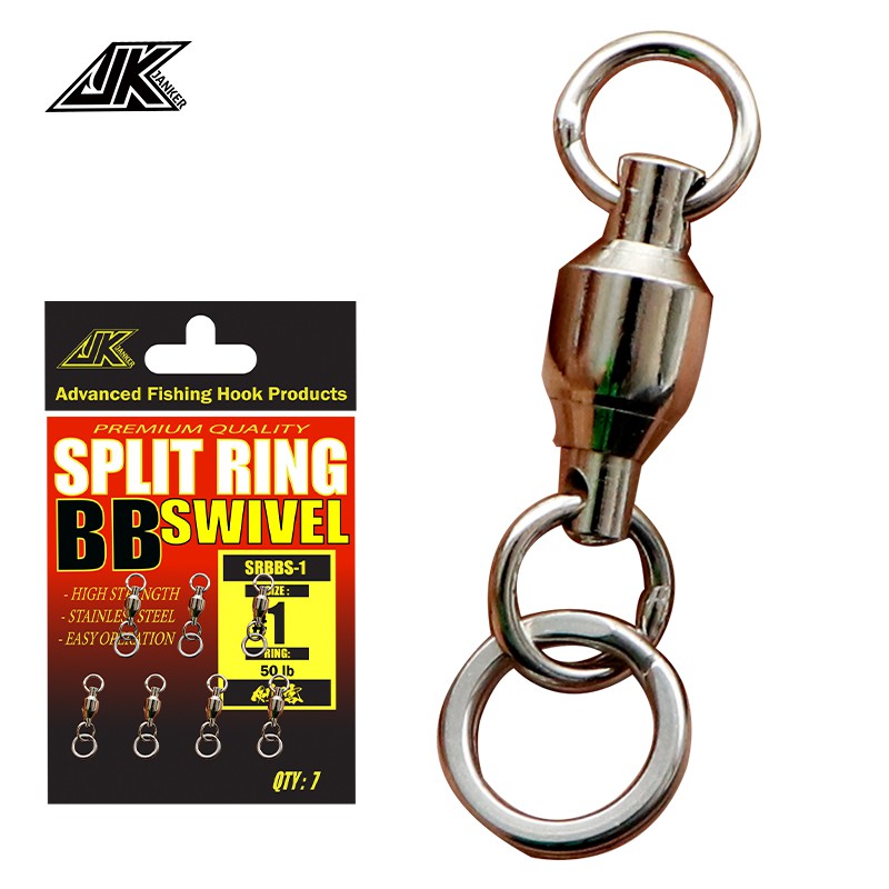 High Quality Solid Rings Tackle Fishing Rolling Swivels Connector Ball Bearing