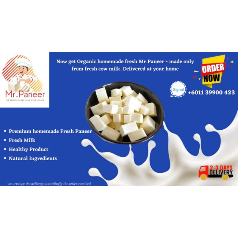 Buy Fresh Homemade Mr Paneer Indian Cottage Cheese Available In 1kg Delivery Available Only In Klang Valley Seetracker Malaysia