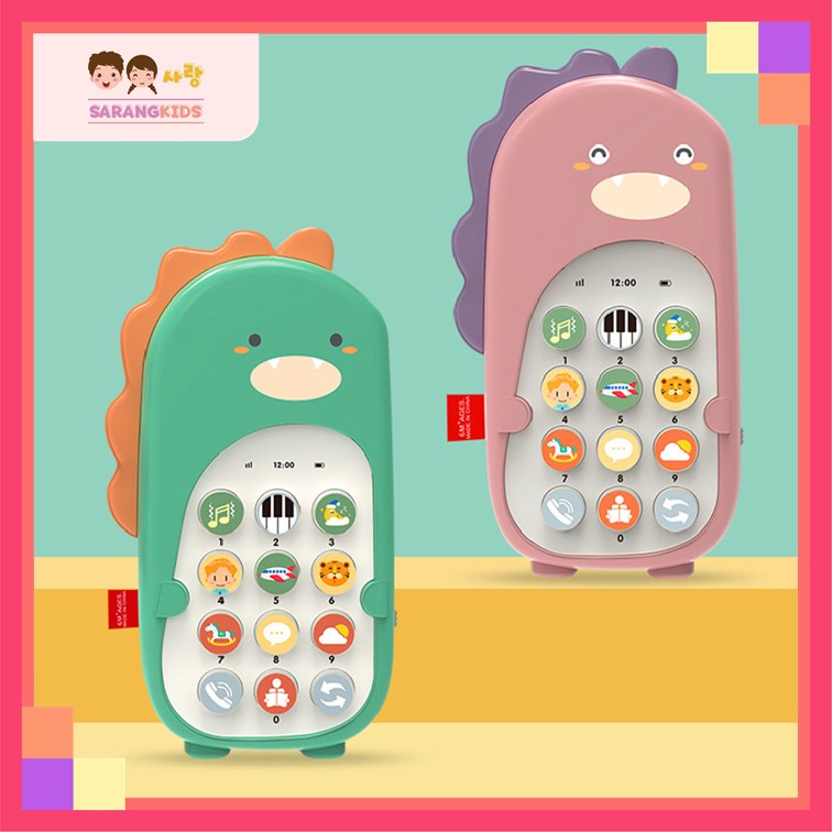 Baby Early Learning Musical Lullaby Bilingual Cartoon Phone Toys Mainan Bayi Newborn Telephone with Teether